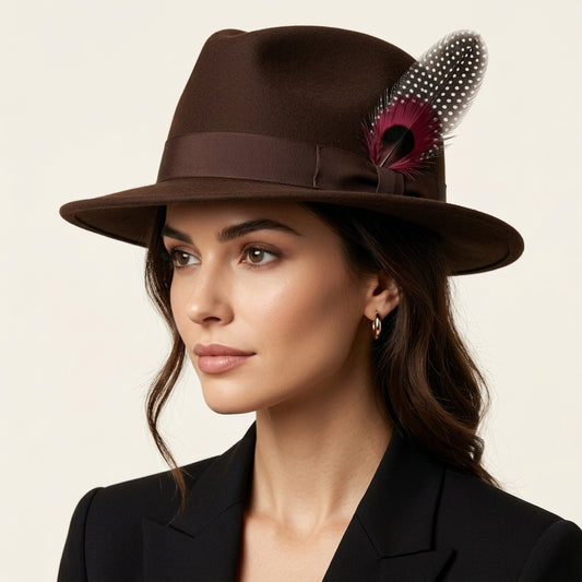 Natural Guinea Wing & Pheasant Feather Hat Pin
