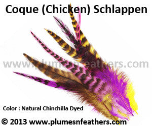 Loose Grey Chinchilla Dyed Schlappen Feathers +8” 5 Pcs.